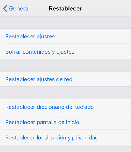 Borrar Ajustes Ios