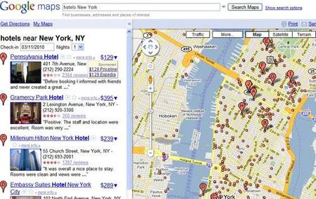 Precios de los hoteles en Google Maps