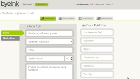Byeink, un servicio para editar y publicar tus propios libros electrónicos. Lo probamos