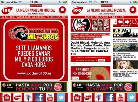 La aplicación de Cadena 100 actualizada