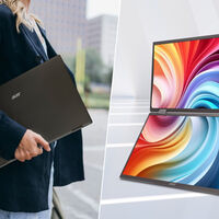 Este monitor es perfecto para productividad. Incorpora una doble pantalla y te lo puedes llevar a donde quieras 