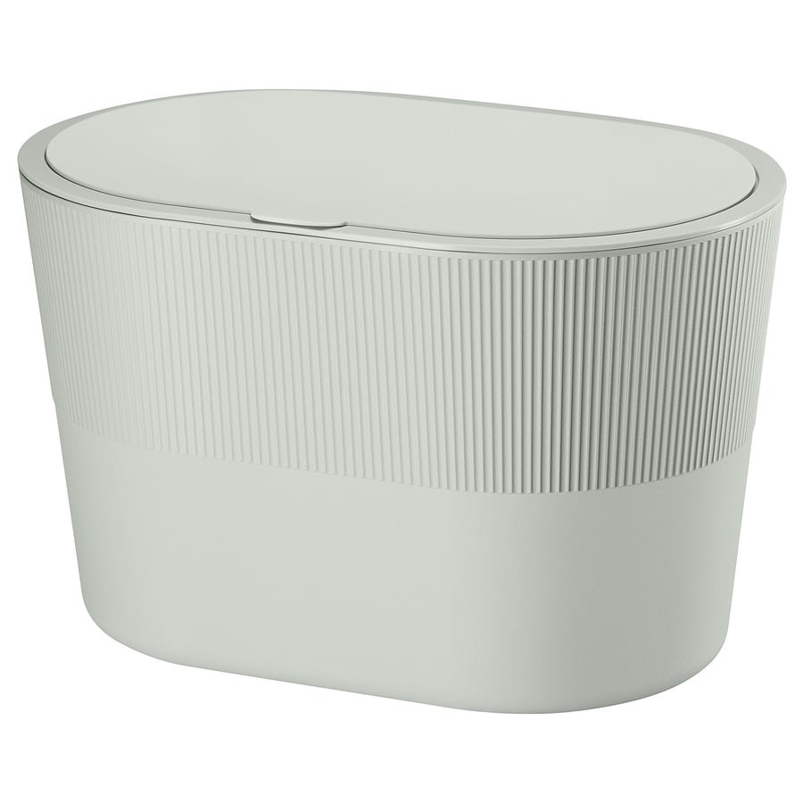 KINNASJÖ - Cubo de basura, con tapa autoadhesivo/verde, 4 l