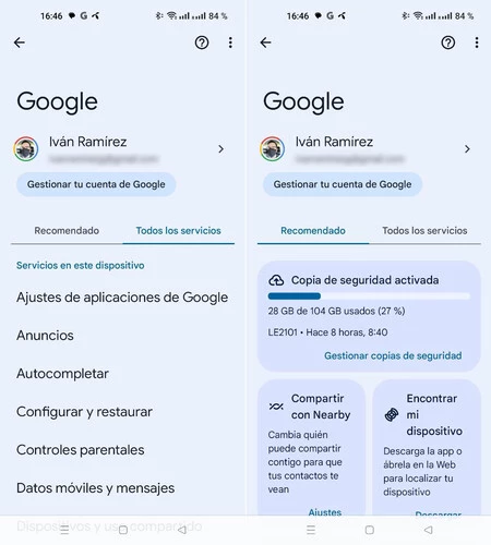 接触通知が Google 設定に表示されなくなりました