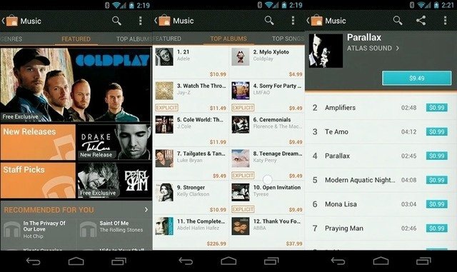 google music tienda música mp3