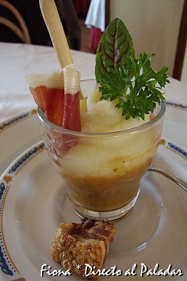 lentejas estofadas con puré parmentier y suspiros de España