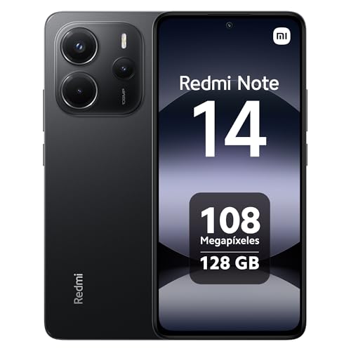 Xiaomi Redmi Note 14 - Smartphone de 6+128GB, Pantalla de 6.67" AMOLED FHD+ 120Hz, MediaTek Helio G99-Ultra, cámara de 108MP, TurboCharge 33W, 5500 mAh, Cargador no Incluido, Negro (Versión ES)