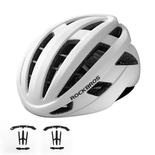 ROCKBROS Casco de Bicicleta Ajustable para Adultos, Talla L (58-62 cm)