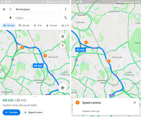 Google Maps comienza a avisar de la ubicación de radares de velocidad