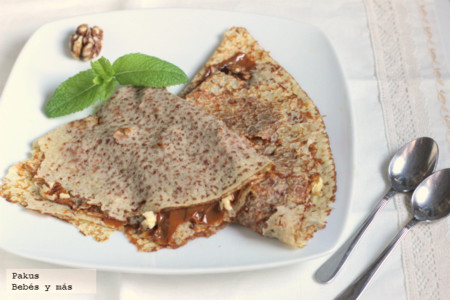 Crêpes de dulce de leche y nueces. Receta
