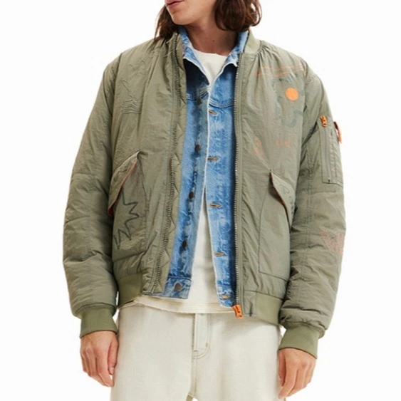 Desigual Chaqueta bomber flor hombre
