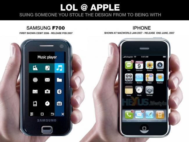 Samsung F700 vs Apple iPhone