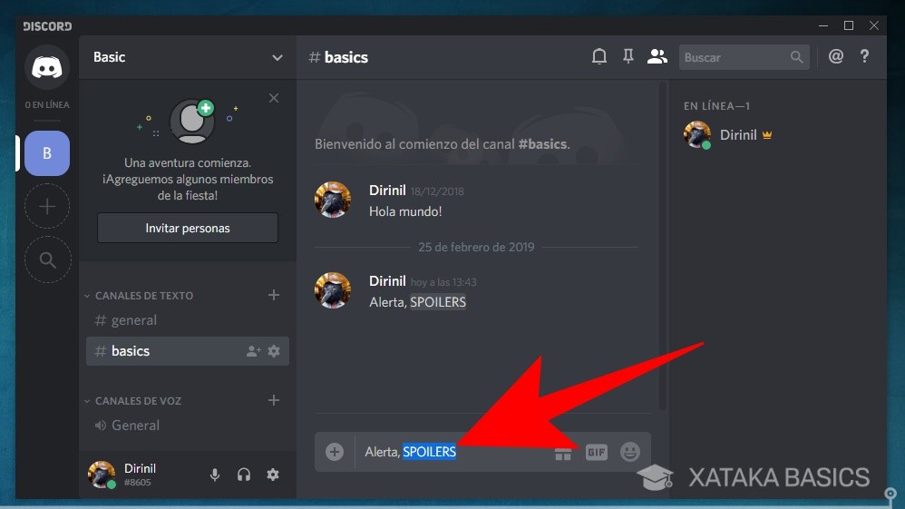 Cómo usar la función de spoilers en Discord