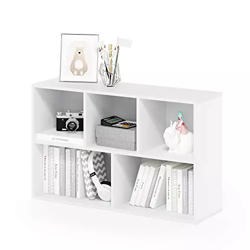 Furinno Luder Estantería Abierta Librería de 5 Cubos, Blanco