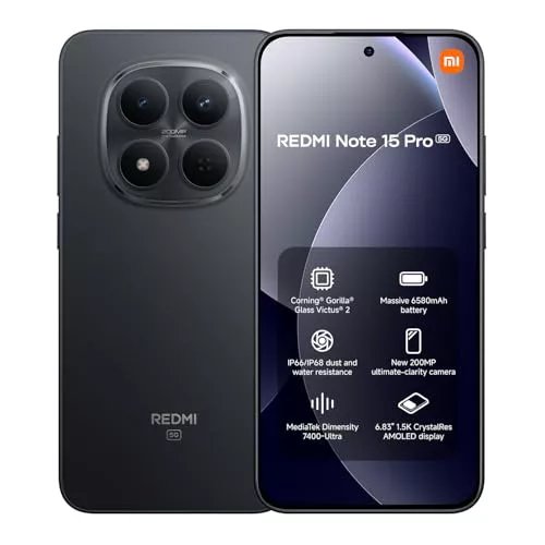 Redmi Note 15 Pro 5G 8+256 Black (No Power Adapter Included)