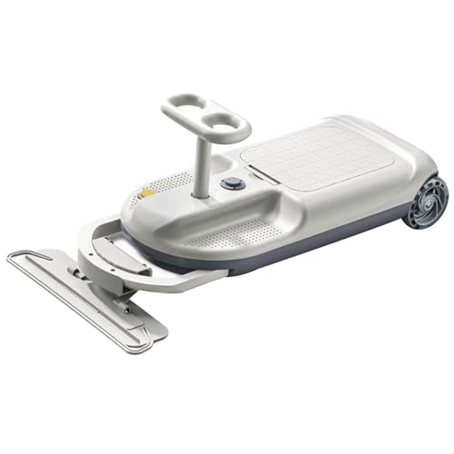 Kart de limpieza para niños, carrito limpiador de pisos con mopa para montar, kart portátil, kart de limpieza retráctil con 5 velocidades variables con barra de dirección con cojinetes