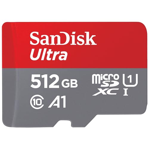 SanDisk 512GB Ultra, Tarjeta de memoria microSDXC, hasta 150 MB/s + adaptador SD, con Clase A1 de rendimiento de las aplicaciones, UHS-I Class 10 U1