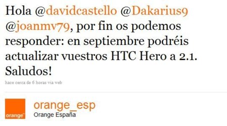 Orange anuncia las actualizaciones Android de sus HTC Hero, Desire y Boston