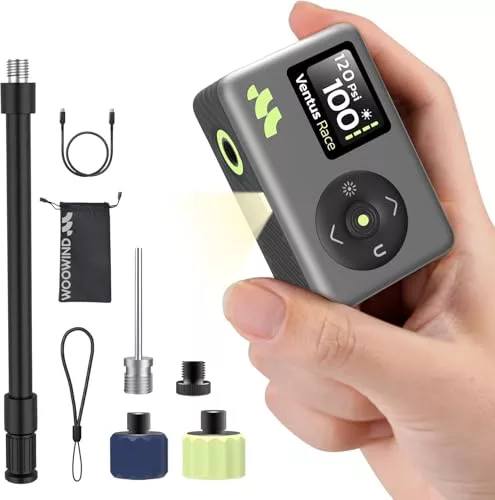 Woowind Inflador Bicicletas Inflador Electrico con Manómetro, Inflado Rápido 50s, 120 PSI, Mini Bomba de Aire Bicicleta, con válvulas Presta y Schrader para Todas Las Bicicleta