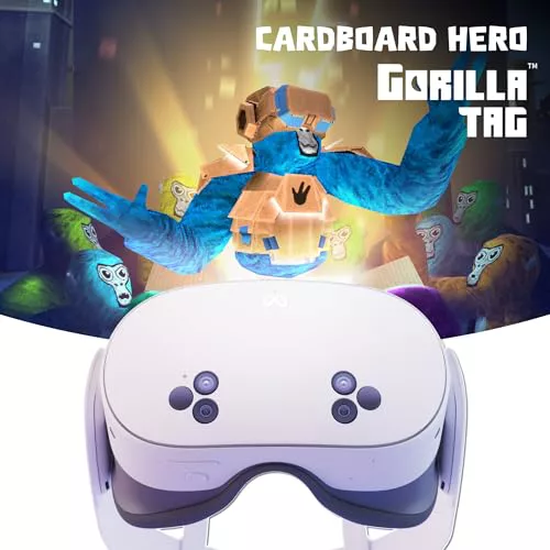 Meta Quest 3S 128 GB Sumérgete en la Realidad Mixta - Pack Gorilla Tag Cardboard Hero Headset - Incluyen 3 Meses de Prueba para Meta Horizon+