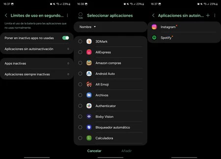 Galaxy アプリのバッテリー