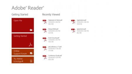 Adobe Reader ya está presente en Windows 8 y Windows RT