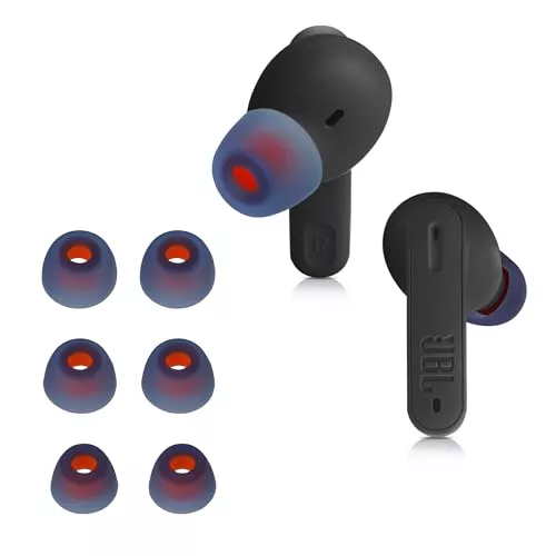 kwmobile 6 Almohadillas Compatible con JBL Tune 230 NC TWS / T230NC - Eartips para Cascos - 3 tamaños S M L - Azul