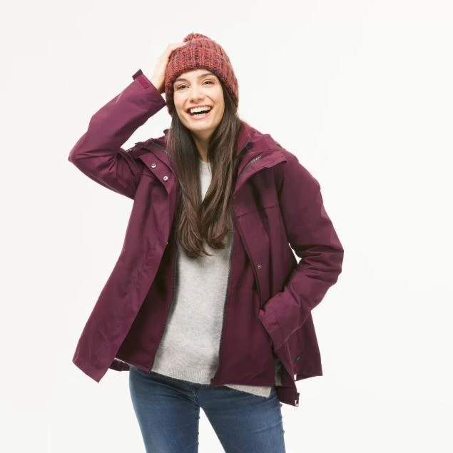 Chaqueta 3en1 de montaña y trekking impermeable Mujer Forclaz NH100
