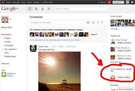 Google+ permite hasta 150 invitaciones por cuenta