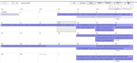 Calendario de competiciones internacional y nacional, 12 al 14 de abril
