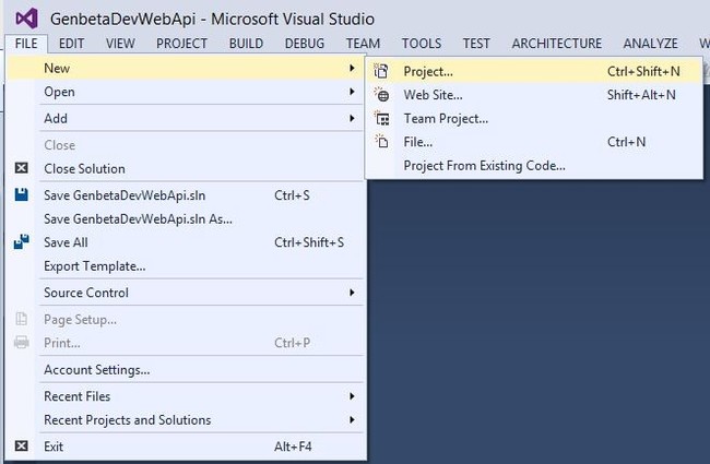 Nuevo proyecto Web API