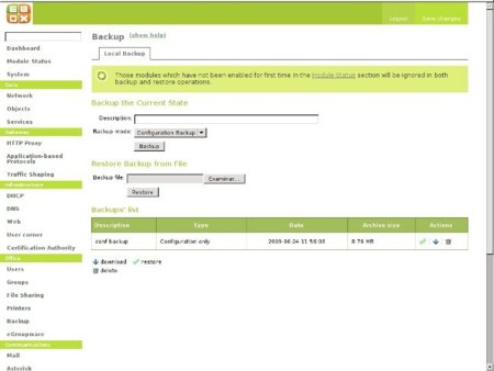 Backup con eBox