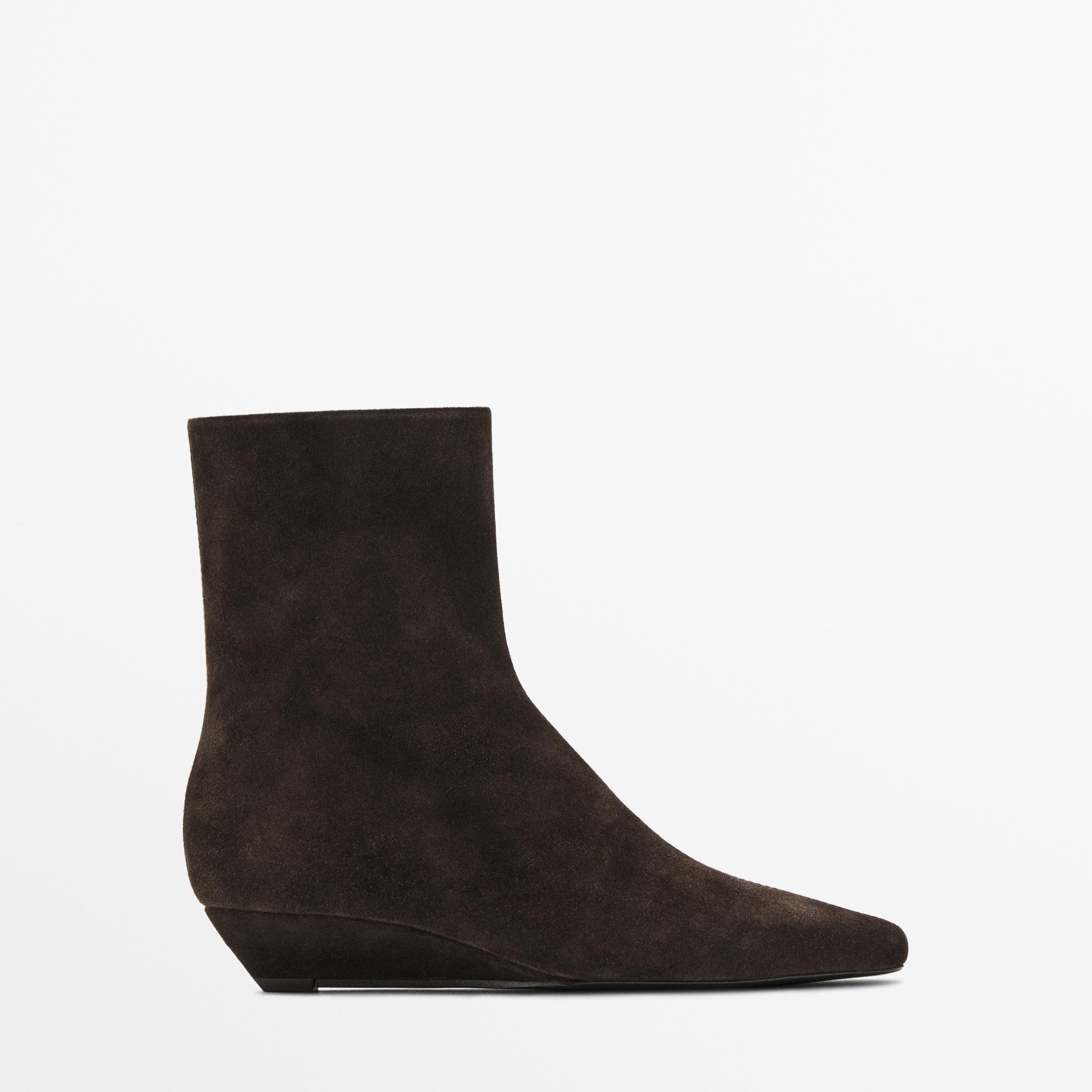 Botín tacón cuña - Marrón