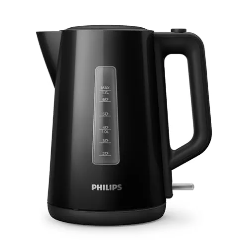 Philips 3000 Hervidor de agua eléctrico 1,7L, Ebullición rápida, Negro