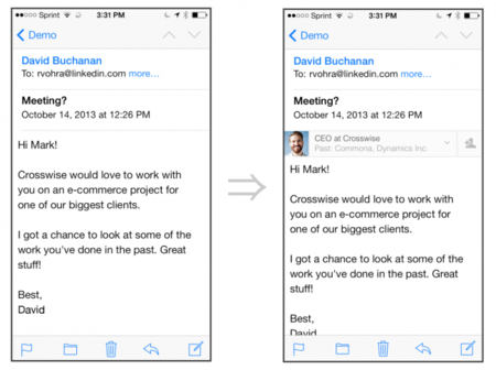 LinkedIn Intro para iOS, tus credenciales de correo a cambio de información sobre tus contactos