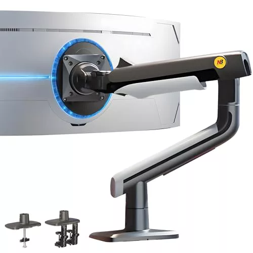 NB Ergonomic Brazo para monitor de juegos para monitores planos/ultraanchos/curvos de 27 a 50 pulgadas, carga de montaje resistente de hasta 18 kg, VESA 75/100 mm, montaje para monitor A5