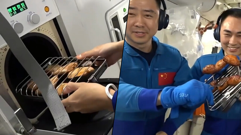Unos astronautas chinos han logrado lo impensable en el espacio: darse un festín de pollo asado