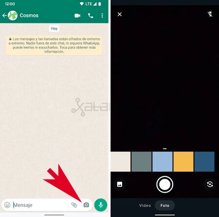 Whatsapp の一時的なテキスト
