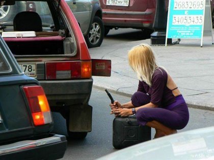 Repostando combustible en Rusia
