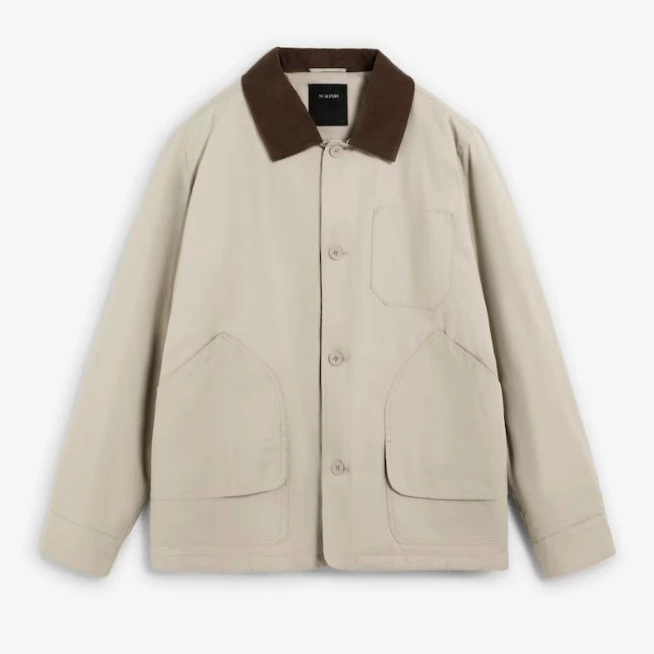 Scalpers Chaqueta de hombre de algodón con cuello de pana