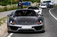 Tres Porsche 918 Spyder y un Carrera GT en la Autobahn 