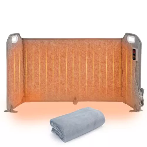 Calentador de piernas plegable con manta, Calentador debajo del escritorio