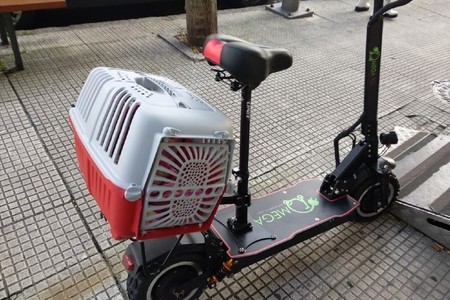 Cazan a un hombre viajando con su perro en un patinete eléctrico trucado capaz de ir a 100 km/h