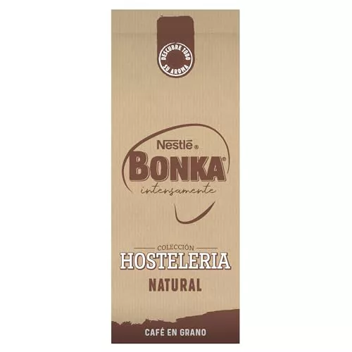 Bonka cafe en grano tostado natural para hostelería, 1 paquete de 1 kg