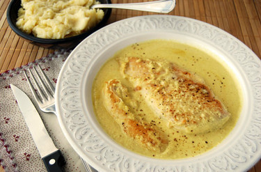 Receta de pollo con salsa de mostaza sin lactosa