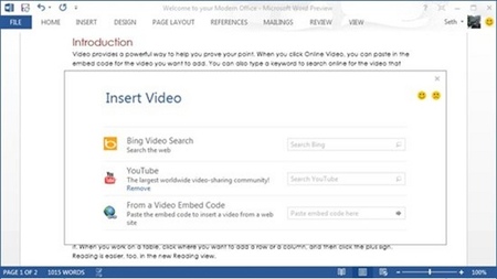 El vídeo será protagonista en el nuevo Office 2013