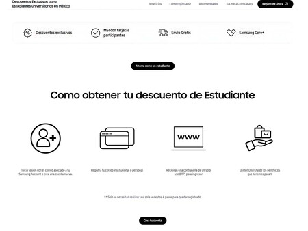 Samsung Crear Cuenta Estudiante