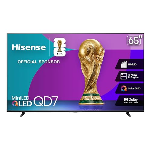 Hisense Television QD7QFM (Modelo 2025) Pantalla 65 Pulgadas, Mini-LED Smart Fire TV UHD 4K