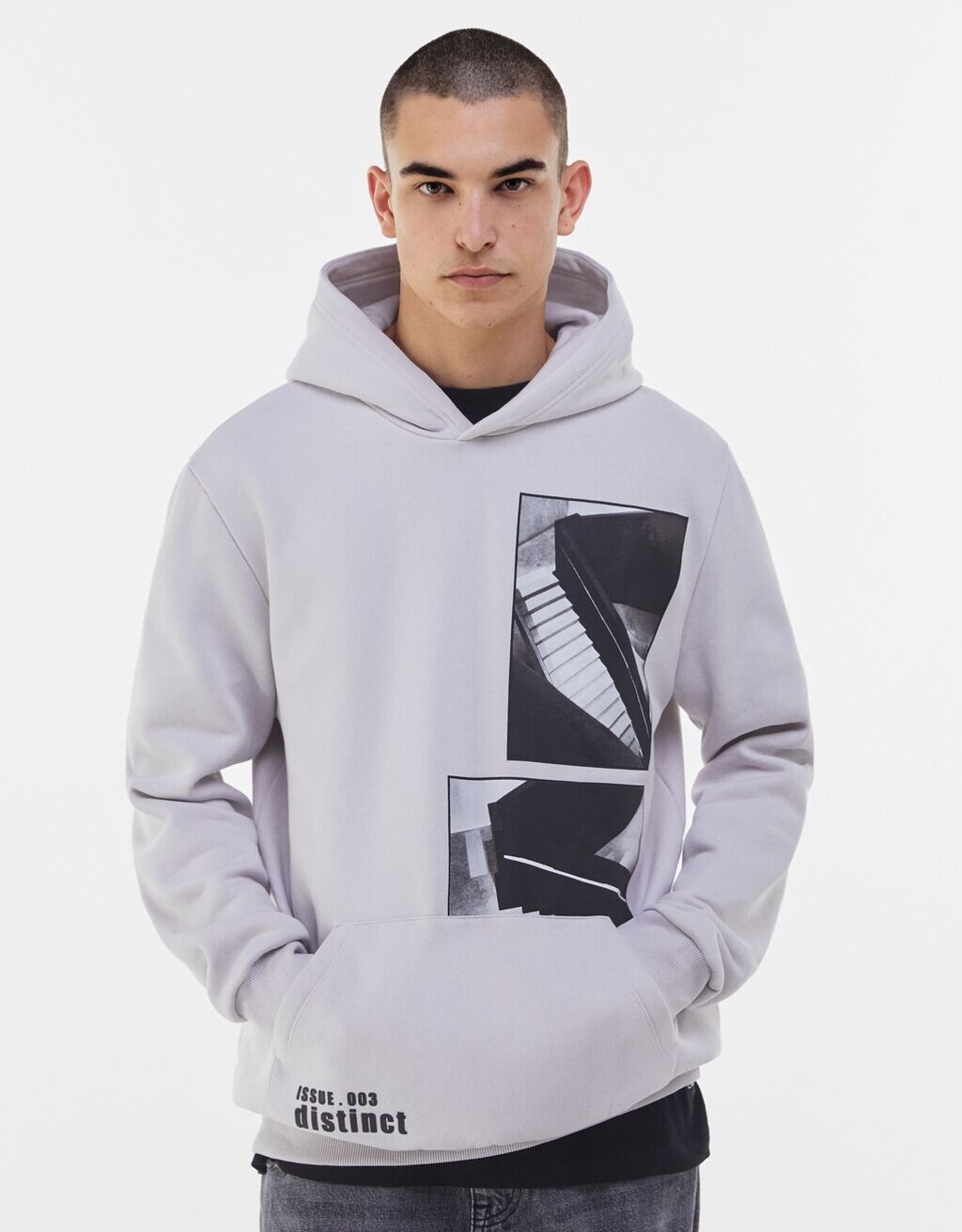 sudadera larga hombre bershka