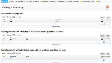 Categorías y productos Prestashop