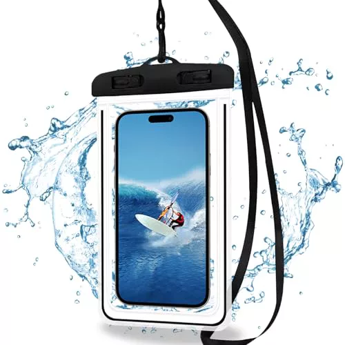 Funda Movil Agua Sumergible,Funda Impermeable Móvil,Funda Acuatica Movil,Funda Agua Movil,Bolsa Estanca Movil,Funda Estanca para Movil,Bolsa Impermeable Movil,para Pantallas de Menos de 6.8",Negro
